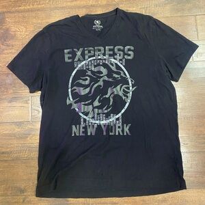 NWOT Express NY Men's Black Graphic T-Shirt-XL